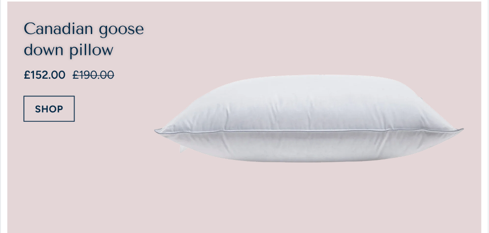 Canadian goose down pillow