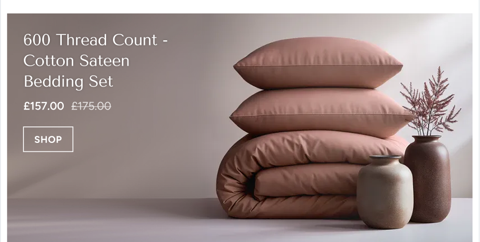 600 Thread Count -  Cotton Sateen  Bedding Set