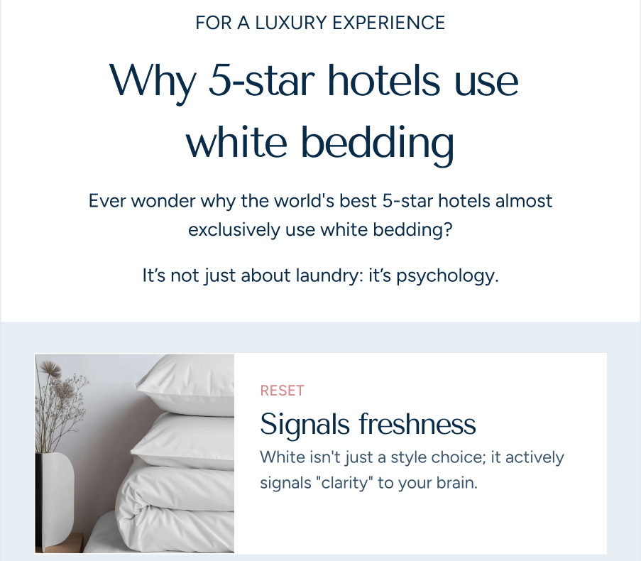 Why 5-star hotels use  white bedding
