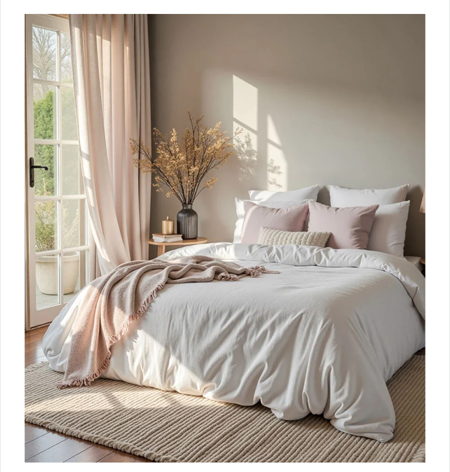 How white bedding supports a peaceful mind.