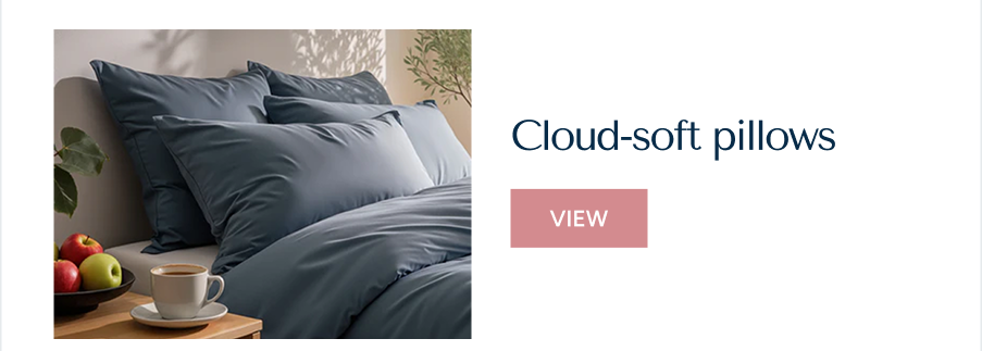 soft cloud pillows close up of the bedroom