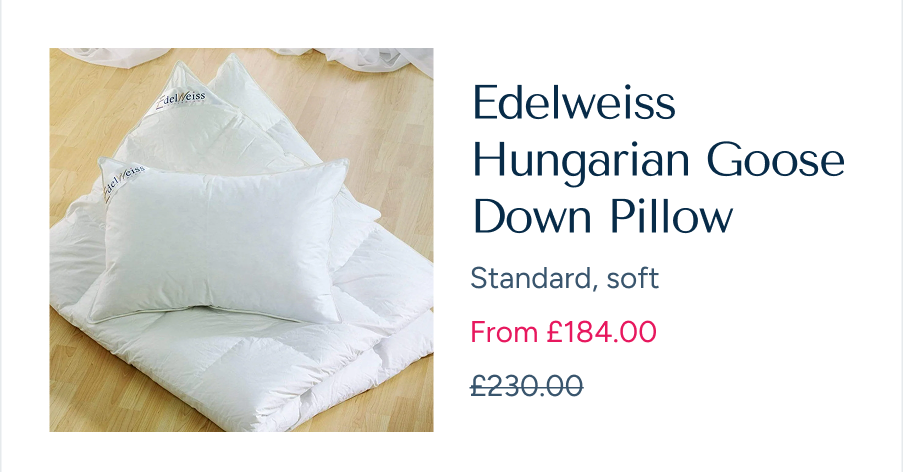 edelweeiss hungarian goose down pillow