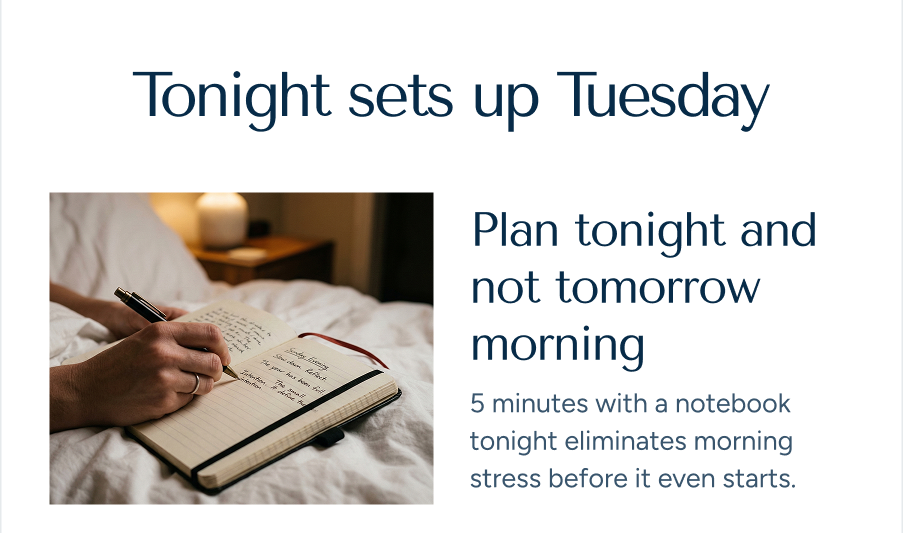 Plan tonight, not tomorrow morning.